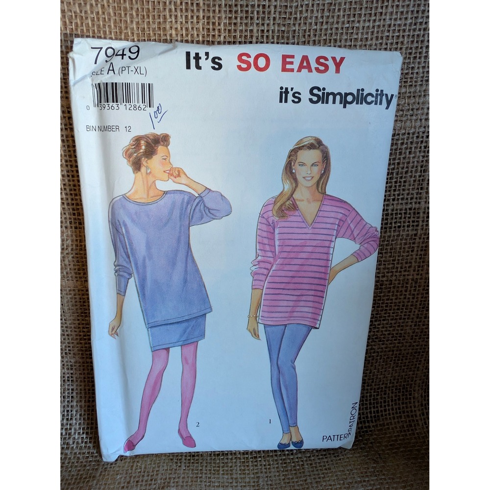 Simplicity 7949 Sewing Pattern Misses Pants Skirt Tunic Size PT-XL It's So Easy